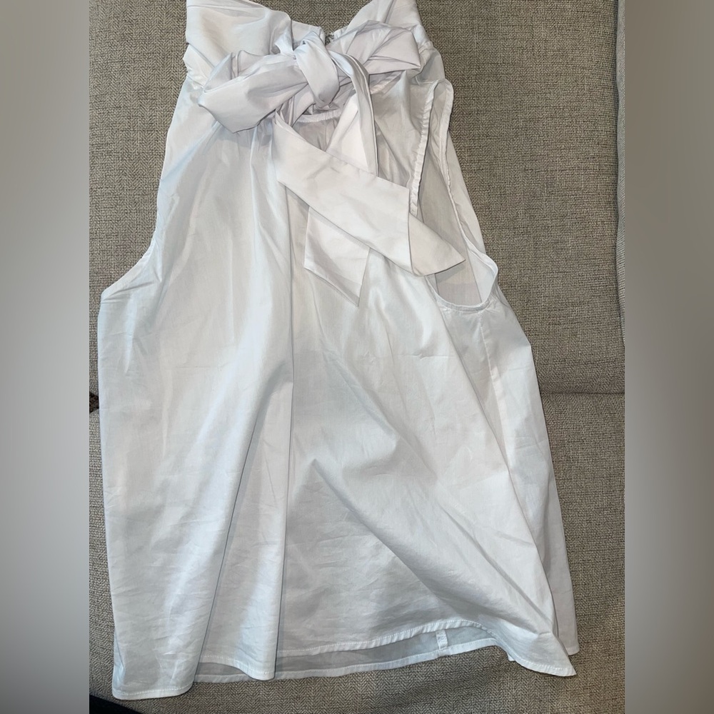 Sundays in Brooklyn White Sleeveless Tie-Front Top